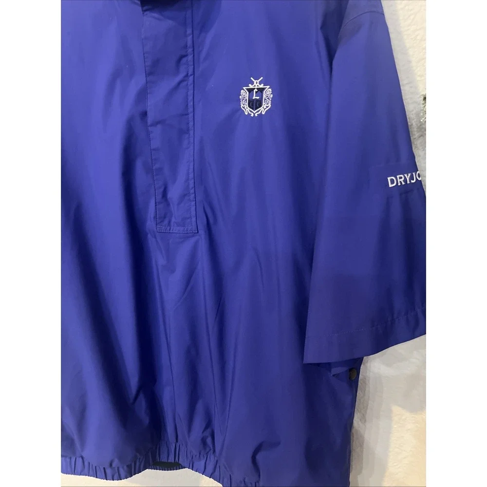 Dryjoys By Footjoy Pullover Jacket Saiae BLUE Rainproof short sleeve Men's LARGE